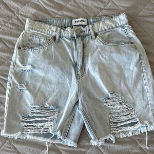 RSQ Light Blue Distressed Boyfriend Shorts